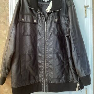 Men’s I jeans by Buffalo Faux Leather Black Jacket size 2XLT